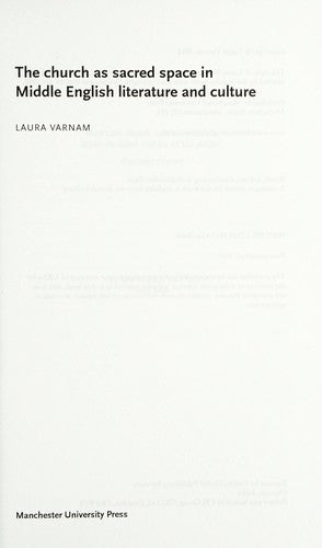 Church as Sacred Space in Middle English Literature and Culture