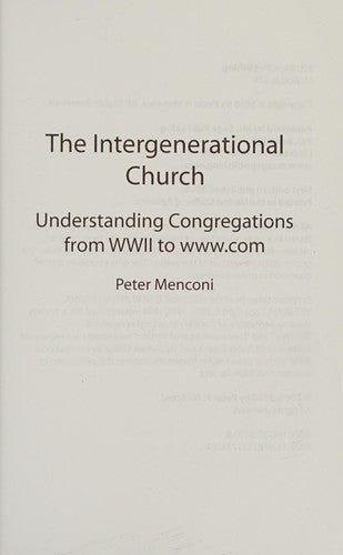 Intergenerational Church: Understanding Congregations from WWII to www.com