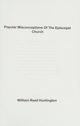 Popular Misconceptions Of The Episcopal Church (1891)